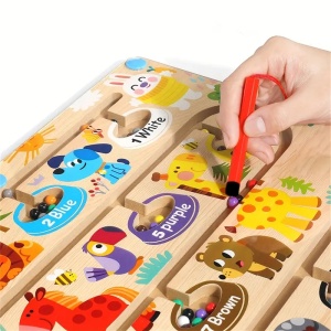 Labirint magnetic sortare culori si numarat, Animalute