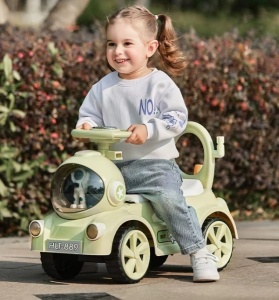 Masinuta eletrica ride-on pentru copii cu lumini LED, muzica si maner parental reglabil, 2-4 ani, rosu - Img 4