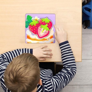 Puzzle 6 in 1 cu piese mari si imagine asociere, Fructe