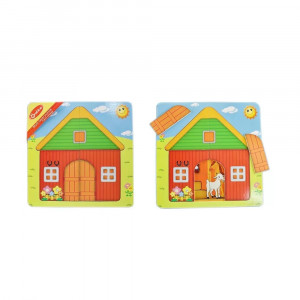 Puzzle din lemn cu multiple straturi, Ferma