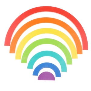 Puzzle din lemn in forma de semicerc, Rainbow