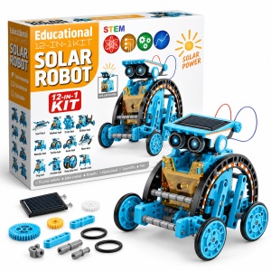 Robot solar STEM 12 in 1 – Set de constructie cu 12 modele de roboti - Img 7