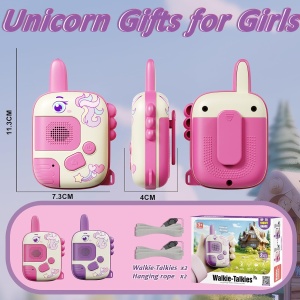 Set 2 walkie talkie, raza 300m, voce clara, plastic - Unicorn - Img 2
