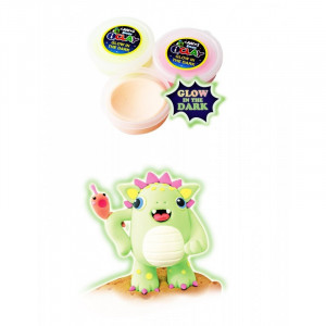Set 3 borcanase plastilina iClay colorata, fosforescenta, 18g, Amos