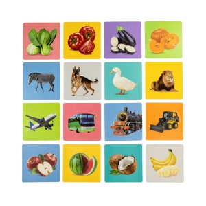 Set 40 imagini stimulare vizuala, cognitiva si senzoriala bebelusi, carduri color cu imagini, 1-3 ani