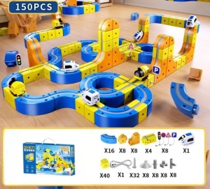 Set constructie tren cu circuit magnetic 3D - 150 piese