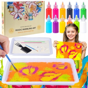 Set creativ pictura, efect marmorare, 6 culori