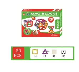 Set de Constructie Magnetic Tiles, 20 piese