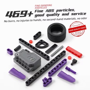 Set de constructie masina cu 470 piese, sistem pull-back, scara 1:18