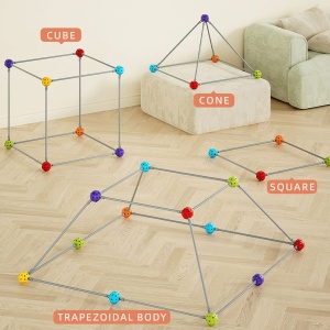 Set de constructie modular pentru copii, cort sau fort, 70 piese