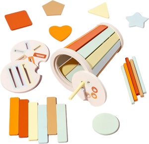Set de sortare forme si culori in pahar- Pastel