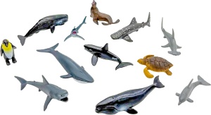 Set educativ cu figurine si proiector pentru copii - Animale marine