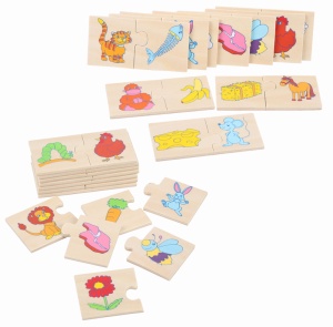 Set puzzle de asociere din lemn, Hrana Animalelor - Img 2