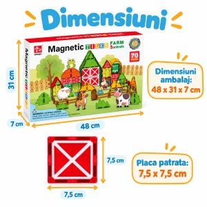 Set STEM cu piese magnetice de construit - Ferma vesela - 70 piese - Img 8