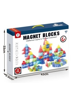 Set STEM jucarii magnetice de construit forme, animale, structuri geometri - 72 piese