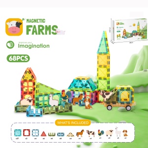 Set STEM magnetic de constructie - Ferma - 68 piese - Img 5