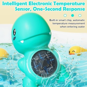 Termometru electronic pentru baita, rezistent la apa, plutitor, 3 trepte temperatura, Dinozaur