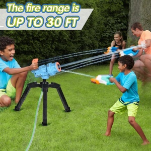 Tun cu apa si trepied pentru copii - Super WaterGun - Albastru