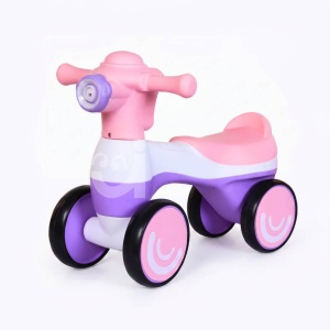 Bicicleta fara pedale, baloane de sapun, 4 roti, sunete, roz