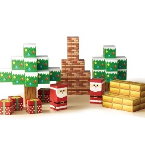 Blocuri magnetice de constructie 3D Magicube, 2 cm - 60 piese - Craciun