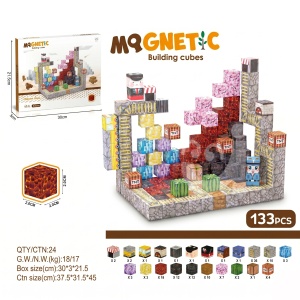 Blocuri magnetice de constructie 3D tip Minecraft, 2 cm - 133 piese - Bedrock - Img 6