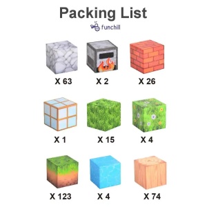 Blocuri magnetice de constructie 3D tip Minecraft, 2 cm - 312 piese