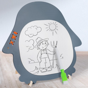 Busy Board 2 in 1 cu tablita scris si desenat, Pinguinul Vesel