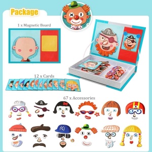Carte magnetica puzzle pentru copii – Expresii faciale si emotii