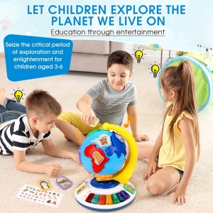 Centru de activitati glob pamantesc cu lumini, sunete si puzzle continente