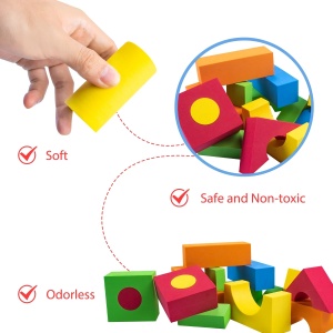 Cuburi de constructie din spuma moale, impermeabila, 41 piese