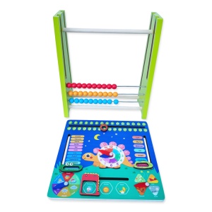 Joc educativ 3 in 1 in limba romana, caledar cu tablita si abac