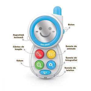 Jucarie bebelusi telefon muzical cu butoane