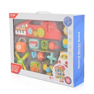 Jucarie de constructie busy board cu 15 piese
