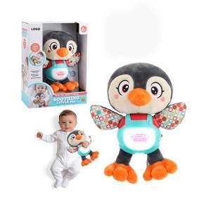 Jucarie din plus cu respiatie, lumini si sunete - Pinguin