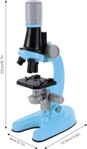 Microscop pentru copii, STEM, marire pana la 1200x - Albastru