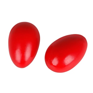 Ou rosu decorativ din lemn, lacuit, rosu, 6.8 cm
