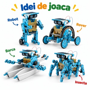 Robot solar STEM 12 in 1 – Set de constructie cu 12 modele de roboti - Img 4
