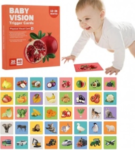 Set 160 imagini stimulare vizuala, cognitiva si senzoriala bebelusi si copii, 0 luni - 3 ani
