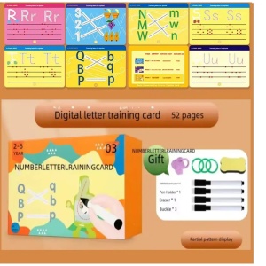 Set 26 cartonase reutilizabile pentru asociere litere si cifre