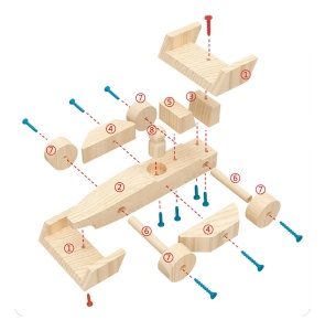 Set 3 masinute DIY de asamblat si pictat - F1 