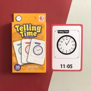 Set 36 carduri cognitive pentru copii, joc memorie, Invatam ceasul