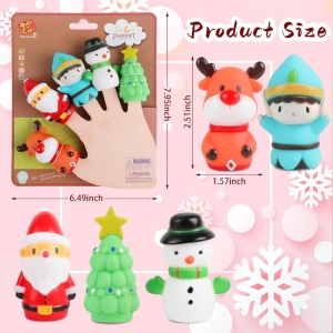 Set 5 marionete din silicon pentru deget, finger puppets, Craciun