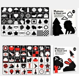 Set 80 imagini stimulare vizuala, cognitiva si senzoriala bebelusi si copii, 0-6 luni