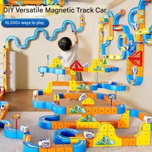Set constructie tren cu circuit magnetic 3D - 150 piese