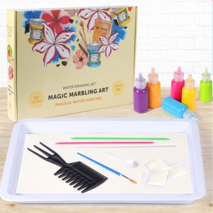 Set creativ pictura, efect marmorare, 12 culori