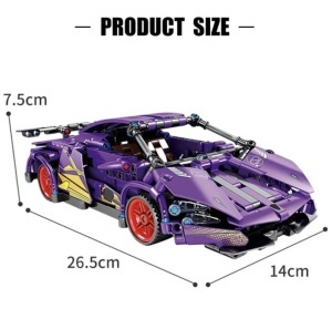 Set de constructie masina cu 470 piese, sistem pull-back, scara 1:18