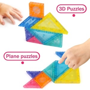 Set de constructii magnetic tangram cu 7 piese - Img 3