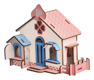 Set de construit din lemn, macheta, copii si adulti, 33 piese, Choco house, 8+ ani