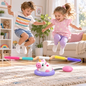 Set de joaca activa 3 in 1 Unicorn, cu muzica, telecomanda, 4 rachete si 12 inele - Img 4