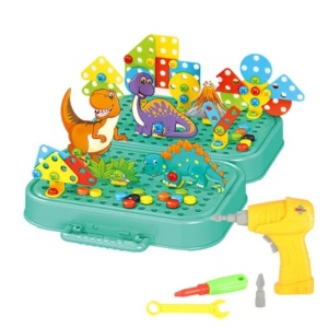 Set jucarii de constructie cu bormasina, 285 piese, Dino